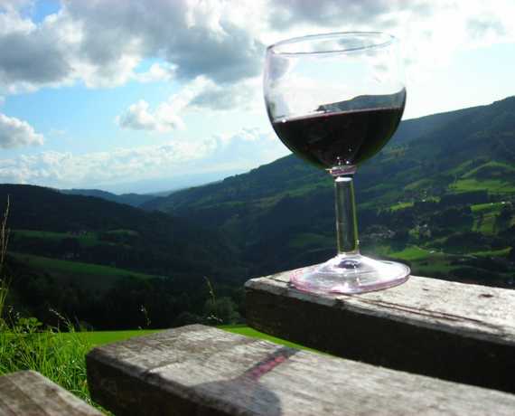 Ein Gläschen Wein aus der Region Fröhnd